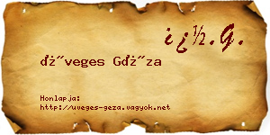 Üveges Géza névjegykártya