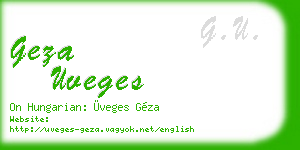 geza uveges business card