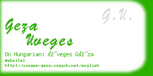 geza uveges business card